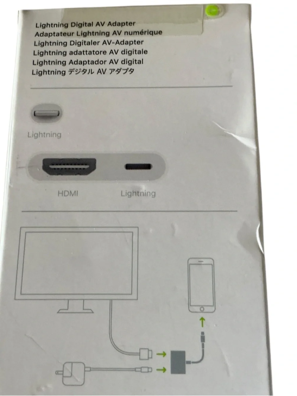 Apple Lightning Digital AV Adapter - White with Green Accent